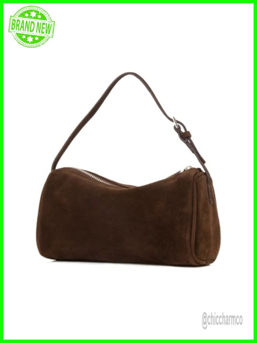 Suede Leather Crossbody Hobo Bag Handmade Stitching Women's Small